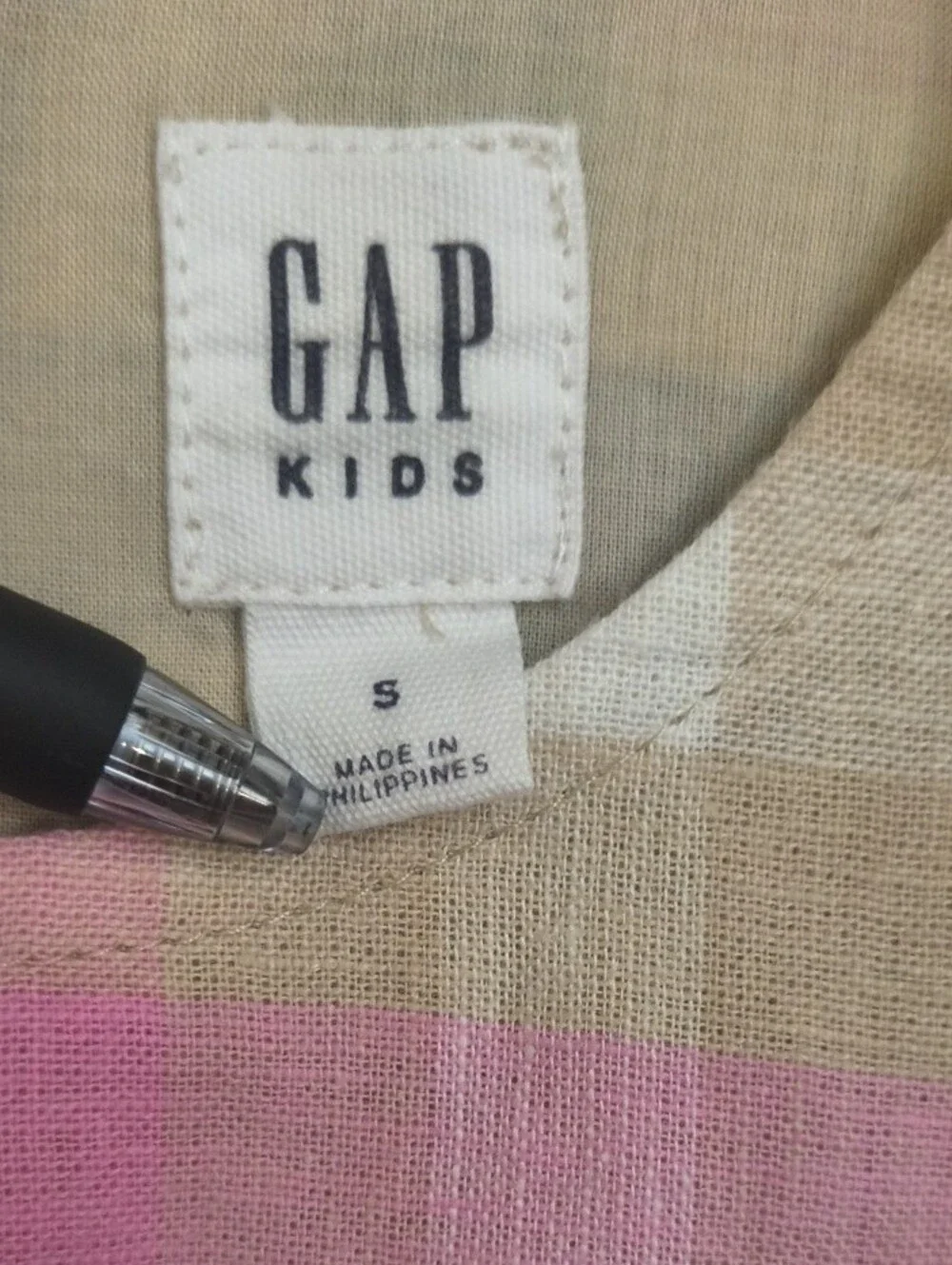 GAP Sleeveless Pastel Multi-Color Plaid Linen Dress Size S EUC